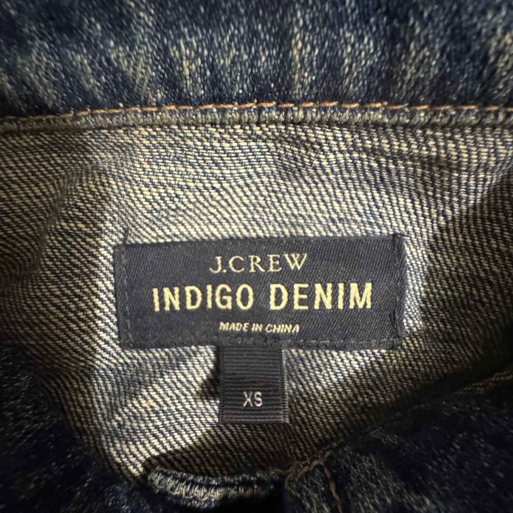 J.Crew Indigo Denim Trucker Jacket Blue Faded Wash Size XS - Picture 4 of 7